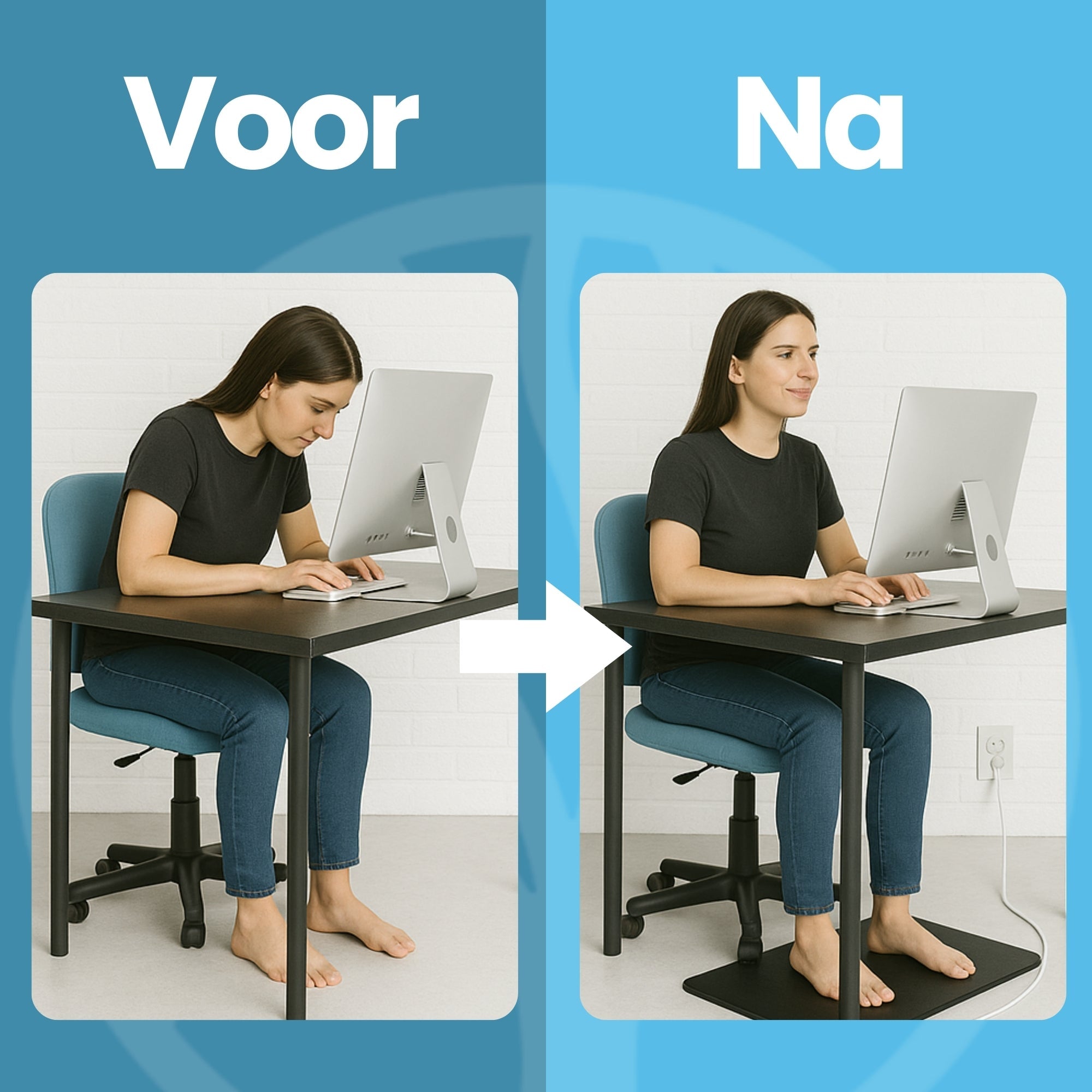 Aardingsmat ter ondersteuning bij kniepijn en beenpijn