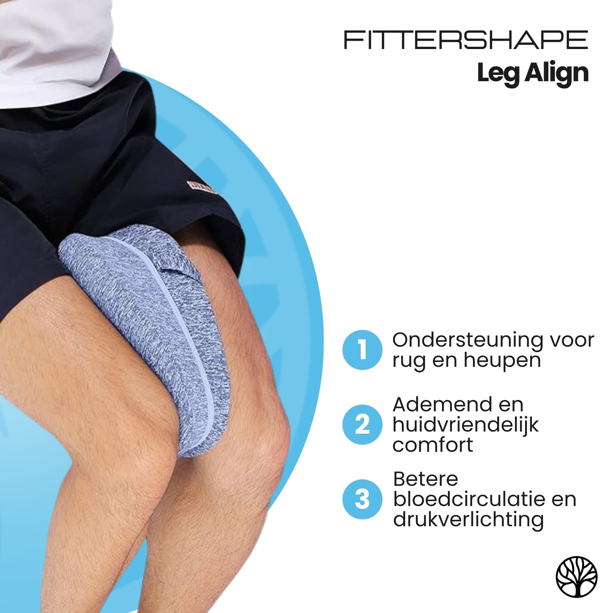 Kniekussen voor beenuitlijning tijdens het slapen op zij