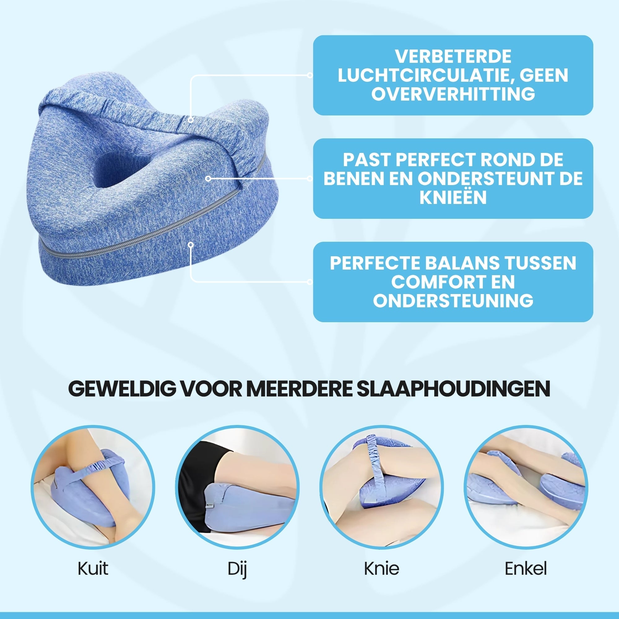 Ergonomisch memory foam kniekussen voor heup- en rugpijnverlichting