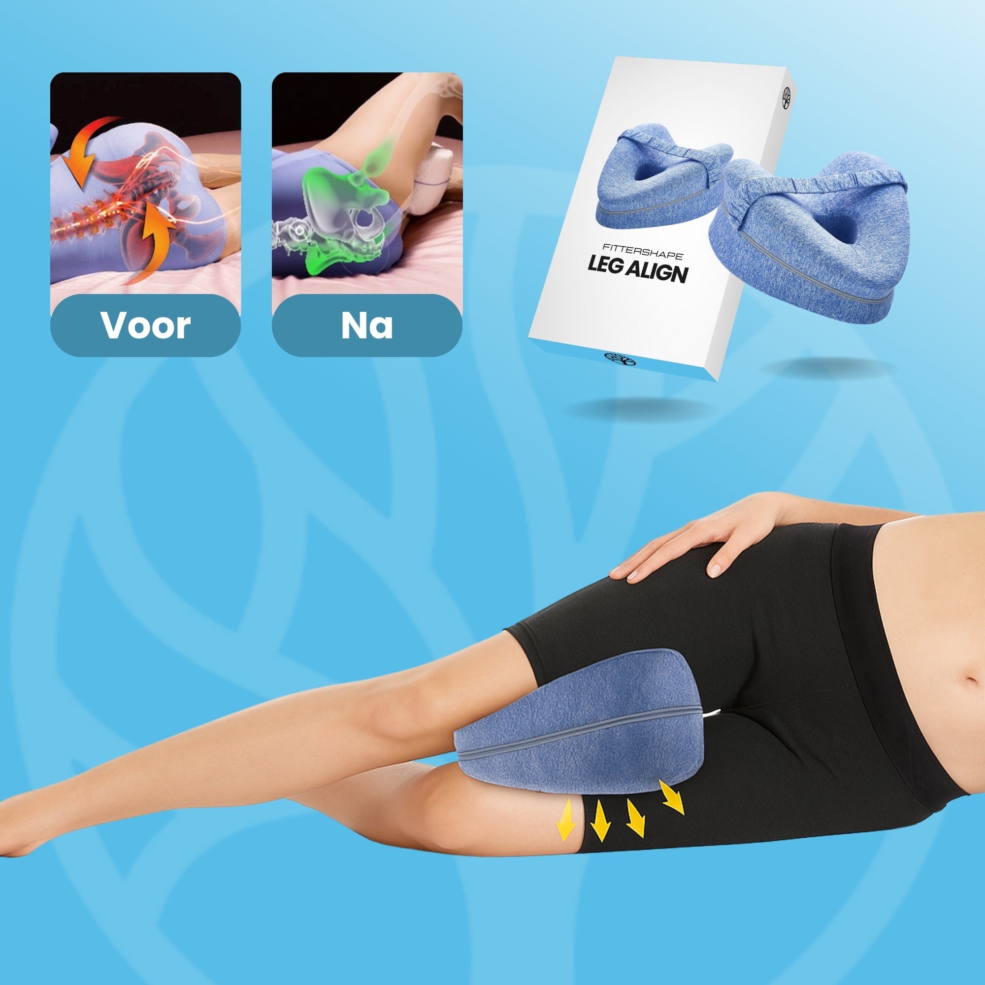 Detailopname van memory foam structuur van het Aligno kniekussen