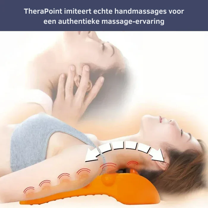 Triggerpoint massager in gebruik op nek en schouders