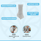 Detailopname van het zachte bamboe materiaal van de compressiekousen