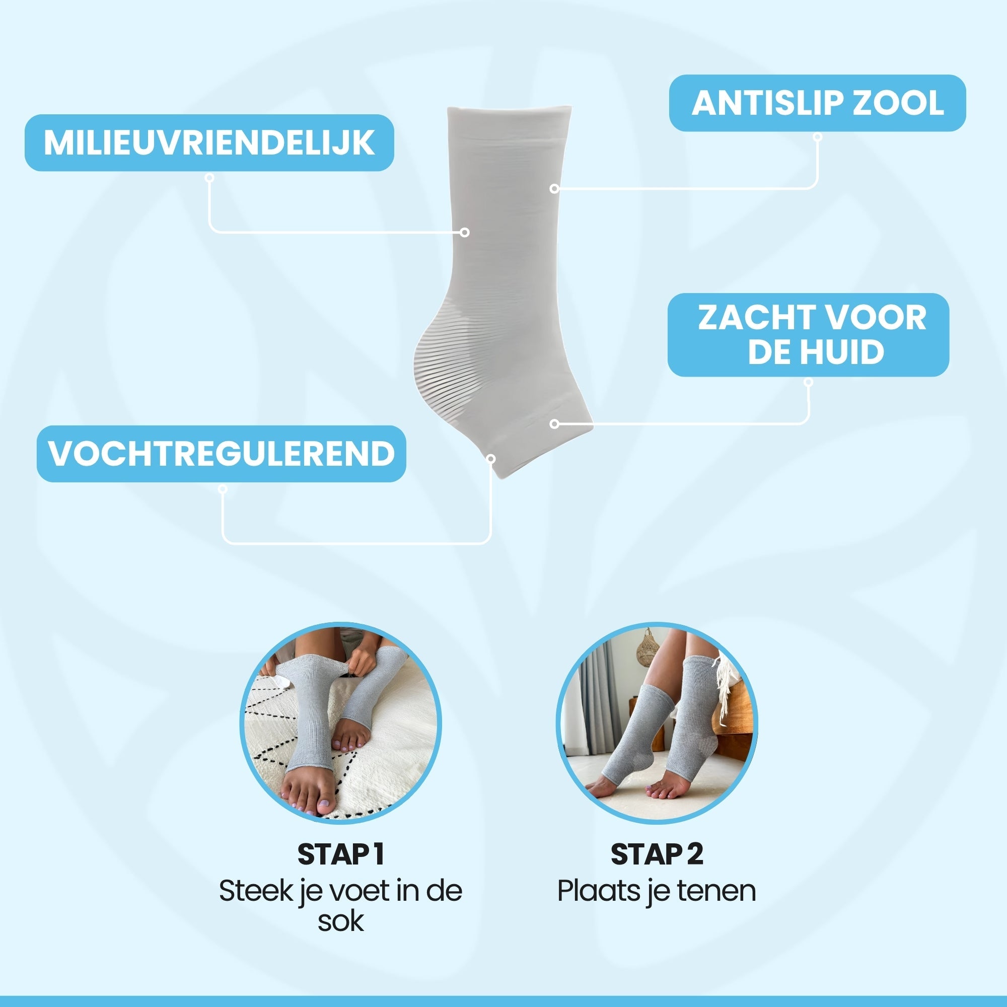 Detailopname van het zachte bamboe materiaal van de compressiekousen