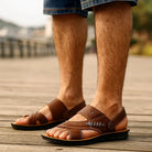 Bastian orthopedische zomersandalen voor heren in lichtbruin - bovenaanzicht