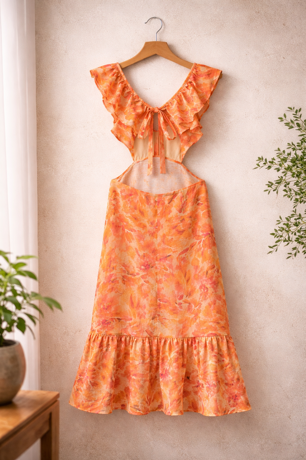 Flatterende silhouet van de dames maxi-jurk in bloemenprint