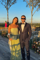 Elegante geplooide maxi-jurk groen – detail van de plooien