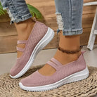 Mesh wandelschoenen dames vooraanzicht lichtgewicht ontwerp