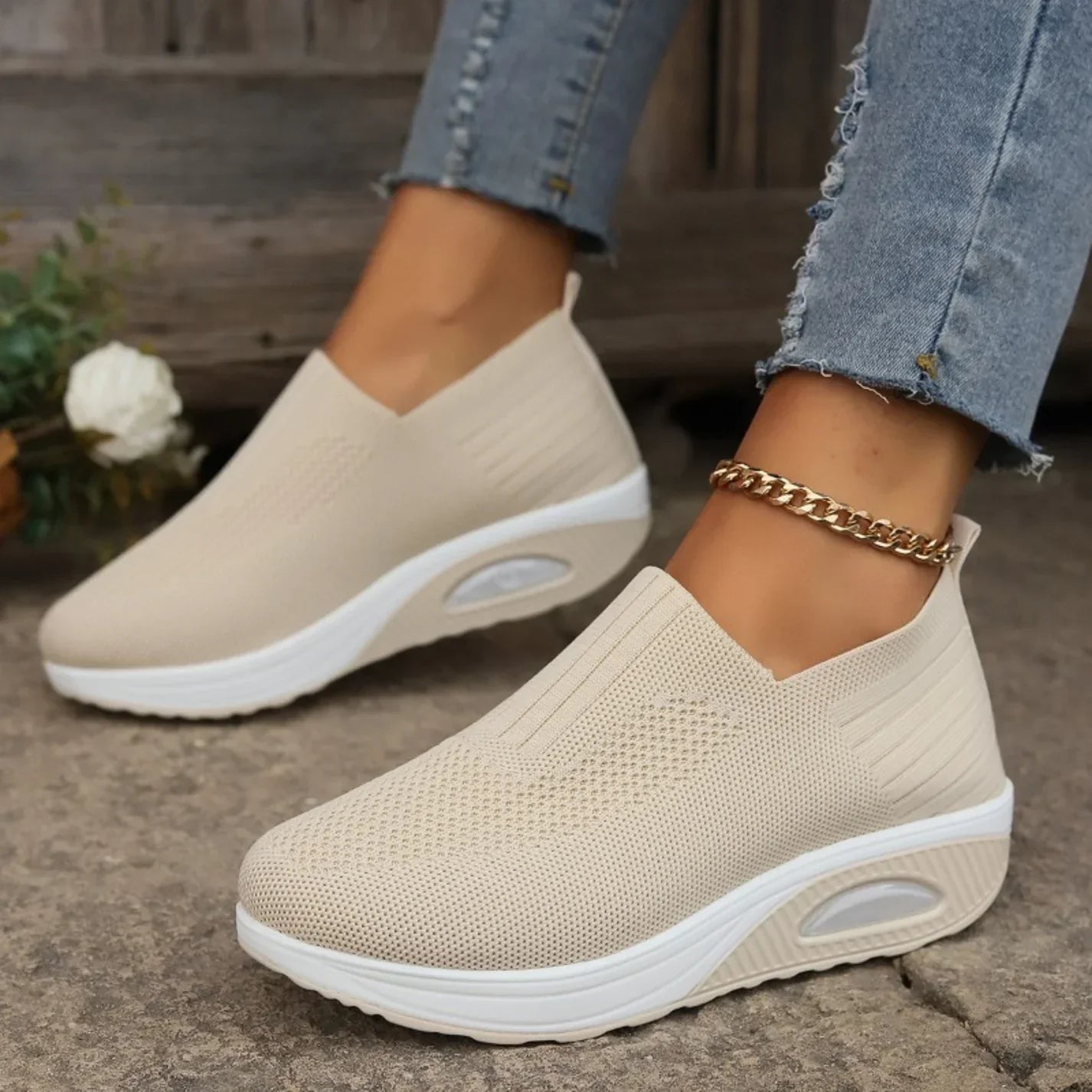 Orthopedische slip-on schoenen voor dames in donkerblauw modern design