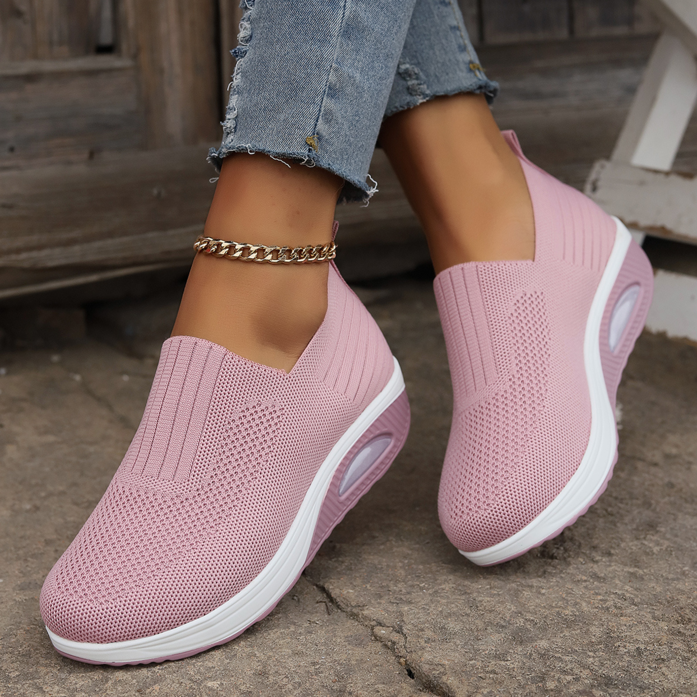 Dames slip-on orthopedische schoenen grijs veelzijdig combineerbaar casual outfit