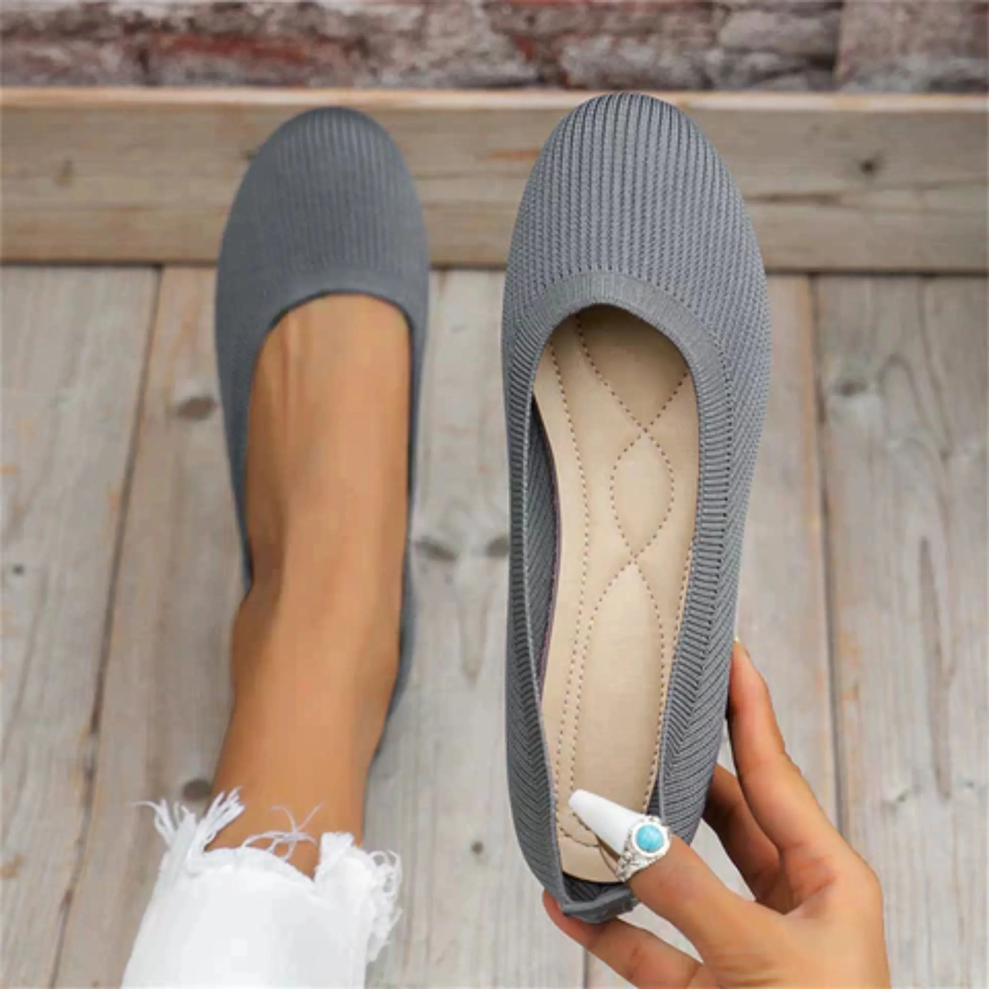 Orthopedische slip-on schoenen Nora in grijs voor dagelijks gebruik