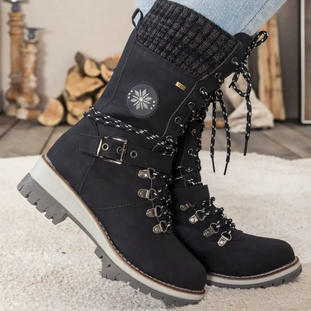 Wintara dames orthopedische winterlaarzen in zwart met warme voering