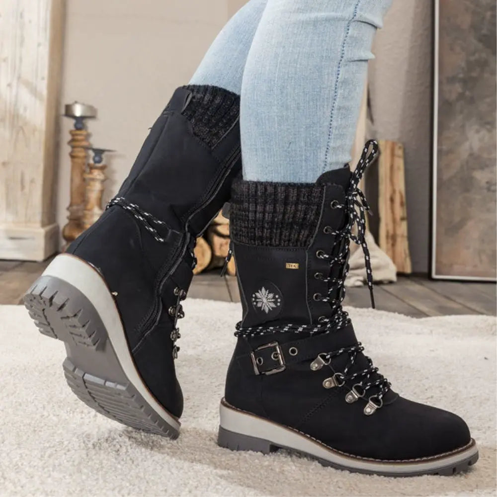 Zijaanzicht Wintara winterlaars met antislip zool voor dames