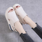 Bovenaanzicht Vera dames sandalen beige met drukverdelend voetbed