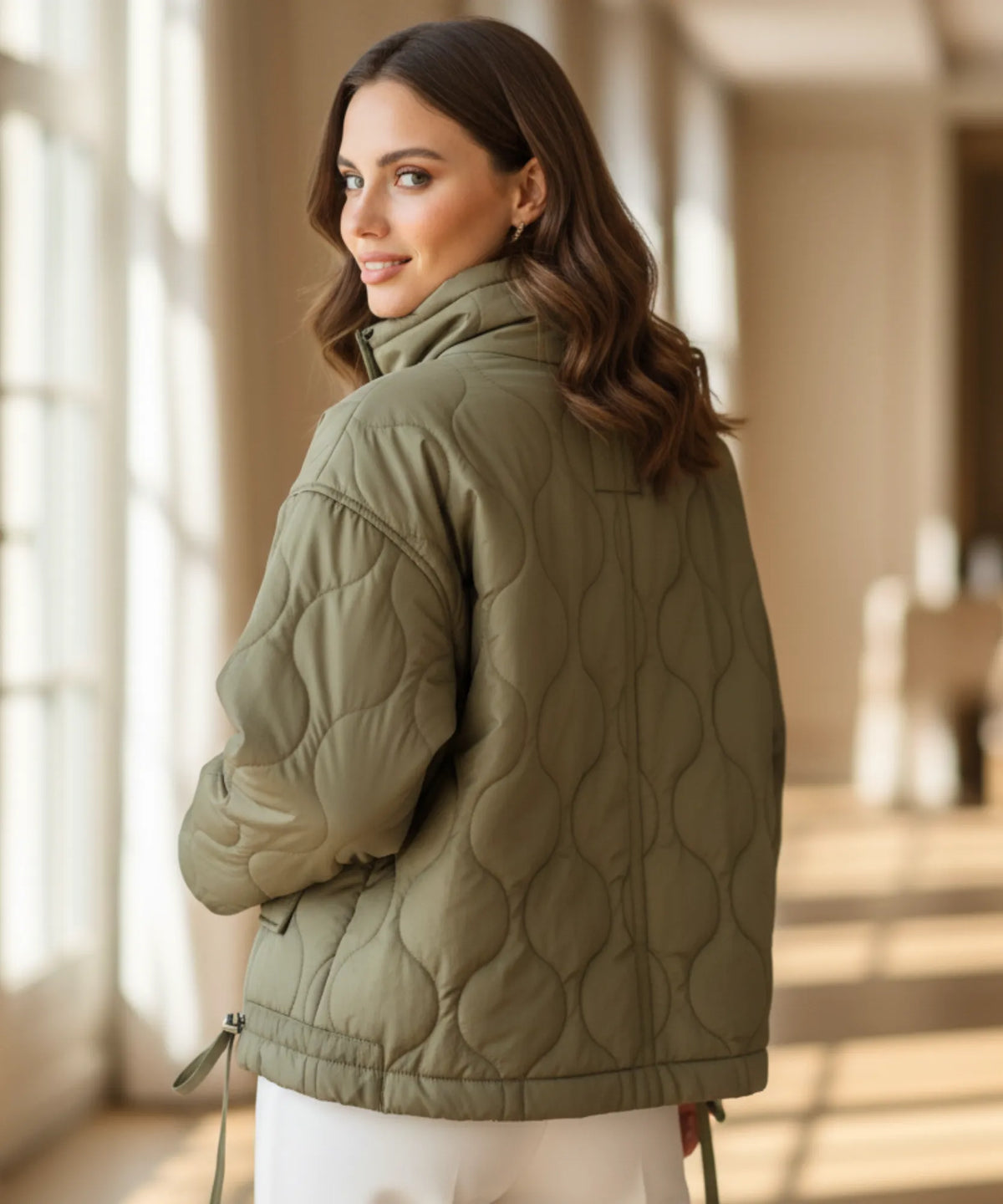 Ruime zijzakken op dames gewatteerde puffer winterjas