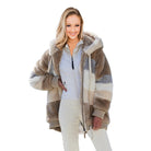 Roze pluche vest voor dames met losse snit en lange mouwen