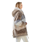 Wijnrood pluche vest voor dames, middellang model