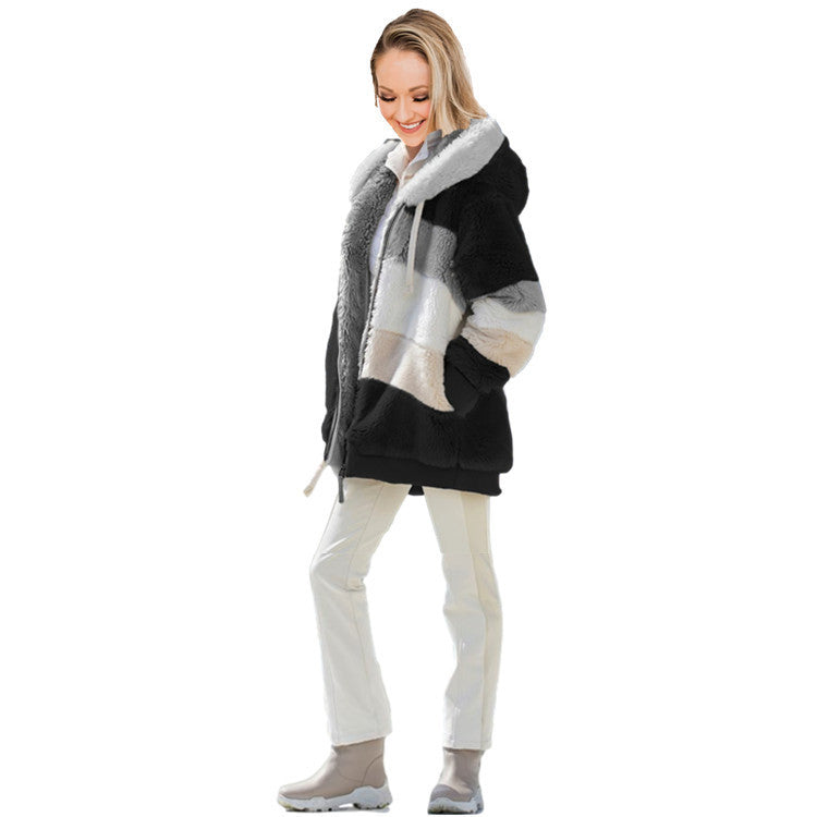 Pluche vest voor dames in kleur Zwart, loose pasvorm