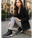 Ivoor dames snowboots met vetersluiting en gewatteerde polyester buitenkant