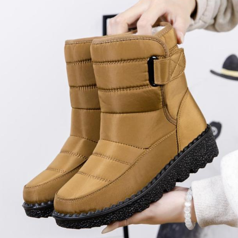 Mila winterlaarzen in khaki — comfortabel en warm voor de winter