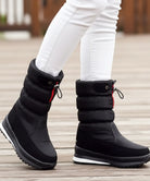 Celina waterproof puffer snowboots wit sherpa voering verstelbare schacht