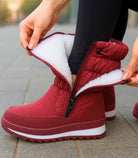 Celina dames snowboots zwart antislip rubberzool profiel onderaanzicht