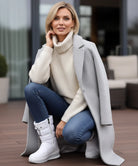 Celina waterproof snowboots dames zwart platform zool zijaanzicht