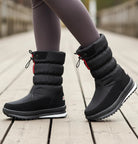 Celina snowboots dames bordeauxrood gewatteerd exterieur vooraanzicht