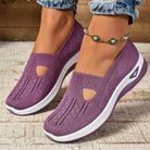 Demi dames comfort sneakers in paars, zijaanzicht