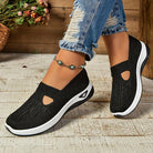Demi comfort sneakers voor dames in zwart, vooraanzicht