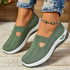 Demi sneakers in groen met ergonomische zool, detailfoto