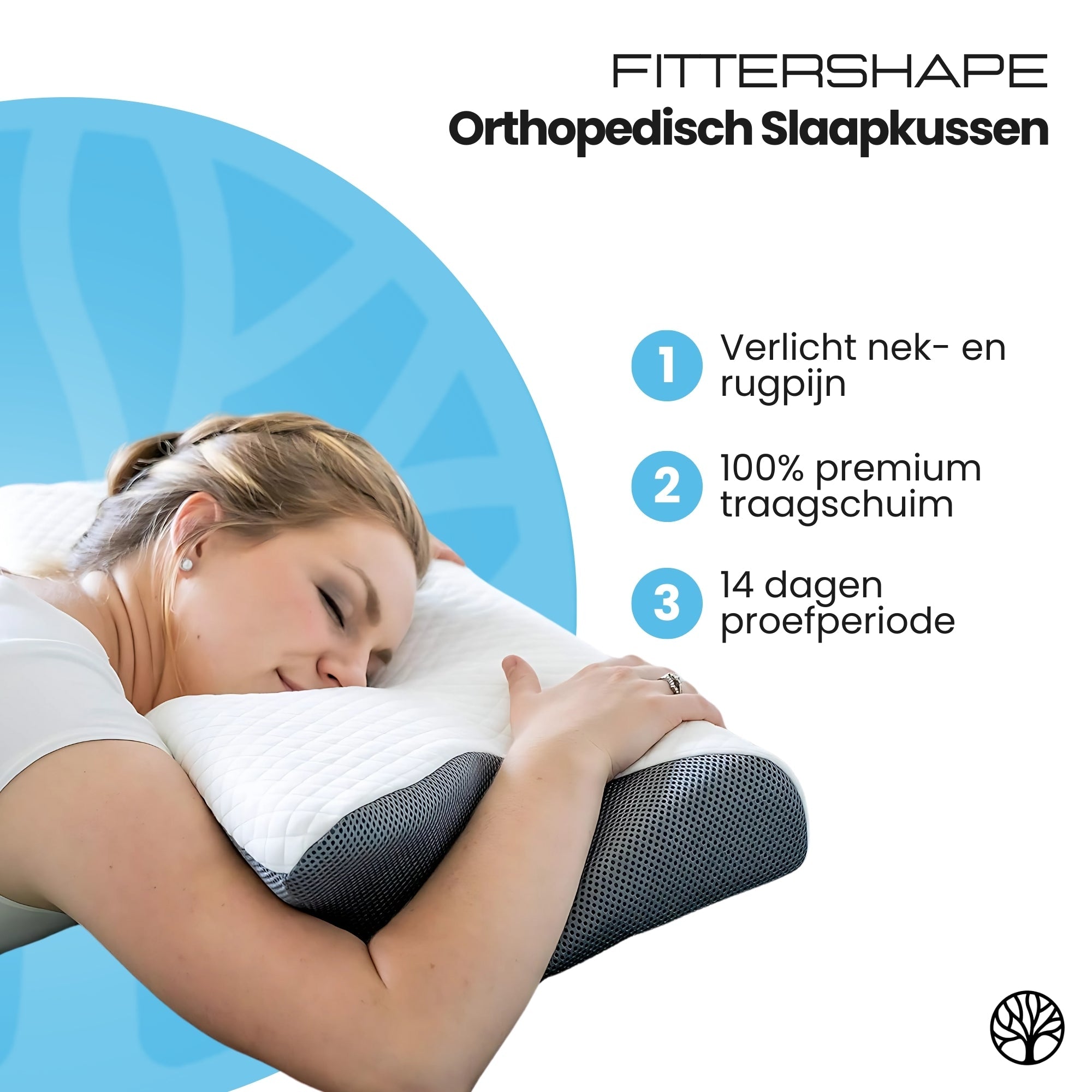 Orthopedisch kussen ondersteunt elke slaaphouding comfortabel