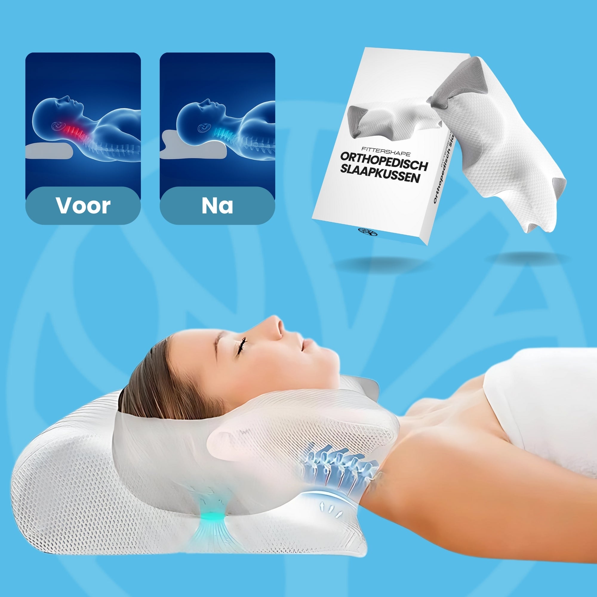 Orthopedisch slaapkussen verlicht rugpijn tijdens het slapen