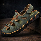 Fenix leren sandalen heren zijaanzicht soepel leer bruine uitvoering