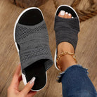 Fenna slip-on slides donkergrijs voor dagelijks gebruik dames zomer