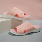 Fenna slides blauw zoolaanzicht lichte zomersandaal dames