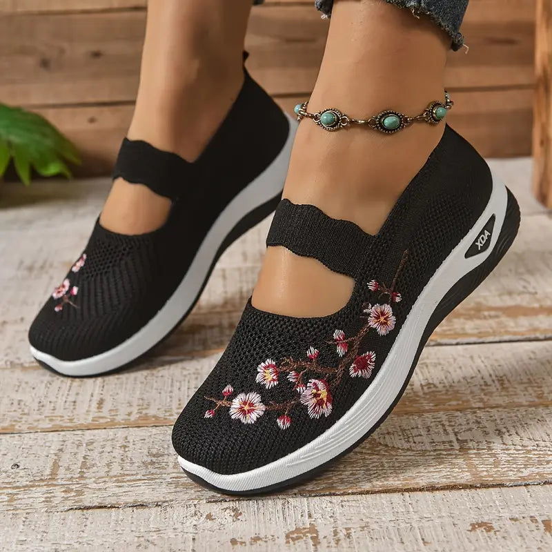Fiona comfort sneakers voor dames in zwart vooraanzicht
