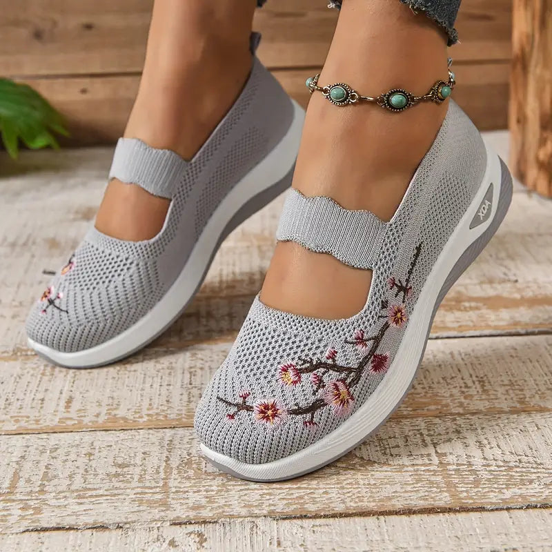Grijze Fiona comfort sneakers voor vrouwen met zachte zool