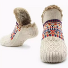 Zachte fleece huissokken in rood en blauw voor dames en heren