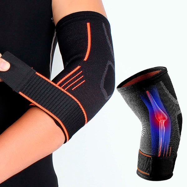 Flexarm elleboogbrace met compressie-ondersteuning en verstelbare klittenbandsluiting