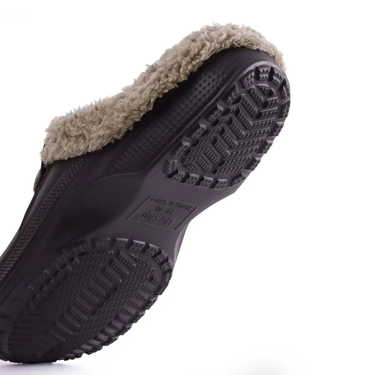 Cozy pantoffels zwart-wit kleurvariant zijaanzicht