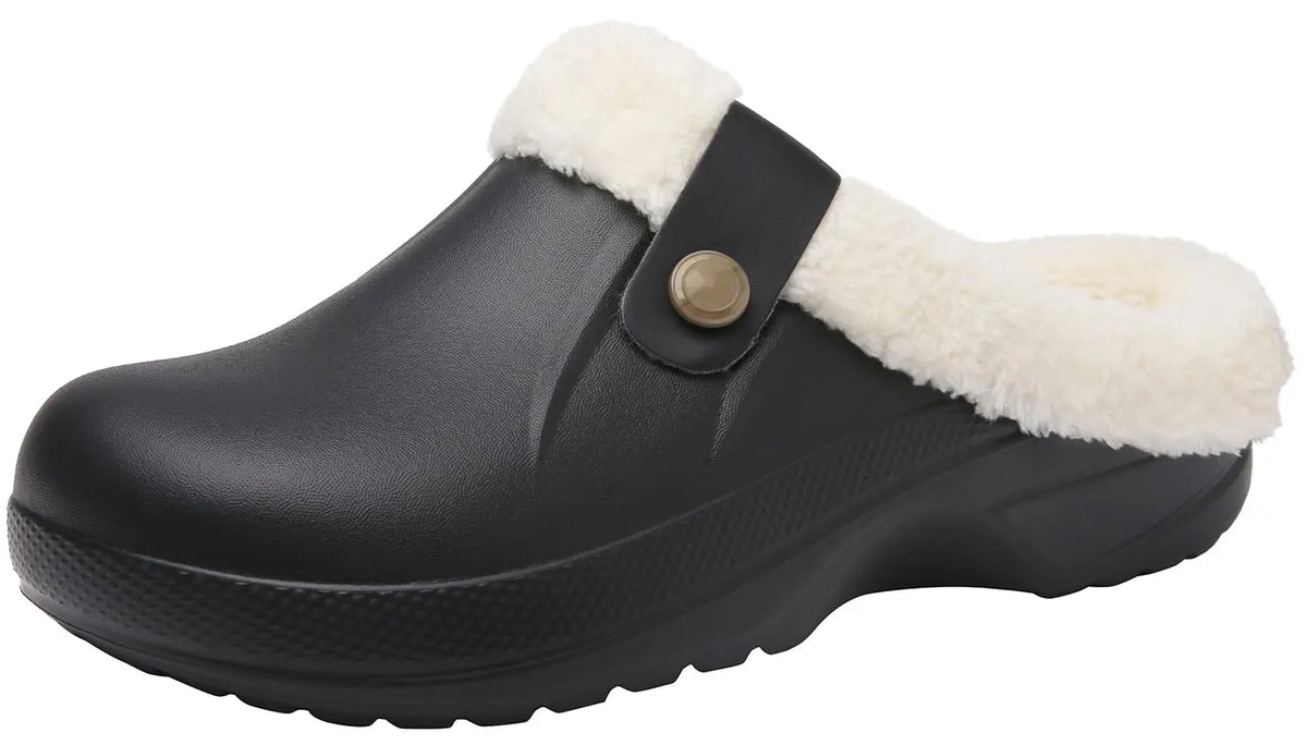 Detailopname pluche binnenvoering gevoerde pantoffel