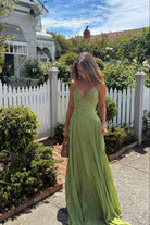 Elegante groene maxi jurk voor bruiloft of zomeravond