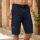 Detailopname van de zijzakken van de Daan cargo short voor heren