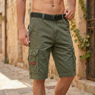Daan cargo short in groen met elastische taille en verstelbaar koord