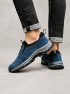 Khaki heren wandelschoenen met robuuste zool voor outdoor gebruik