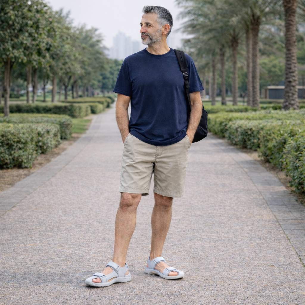 Heren leren sandalen Rowan in drie kleuren: zwart, wit en groen