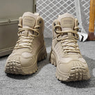 Heren hardloopschoenen in beige kleur met vetersluiting en orthopedische ondersteuning