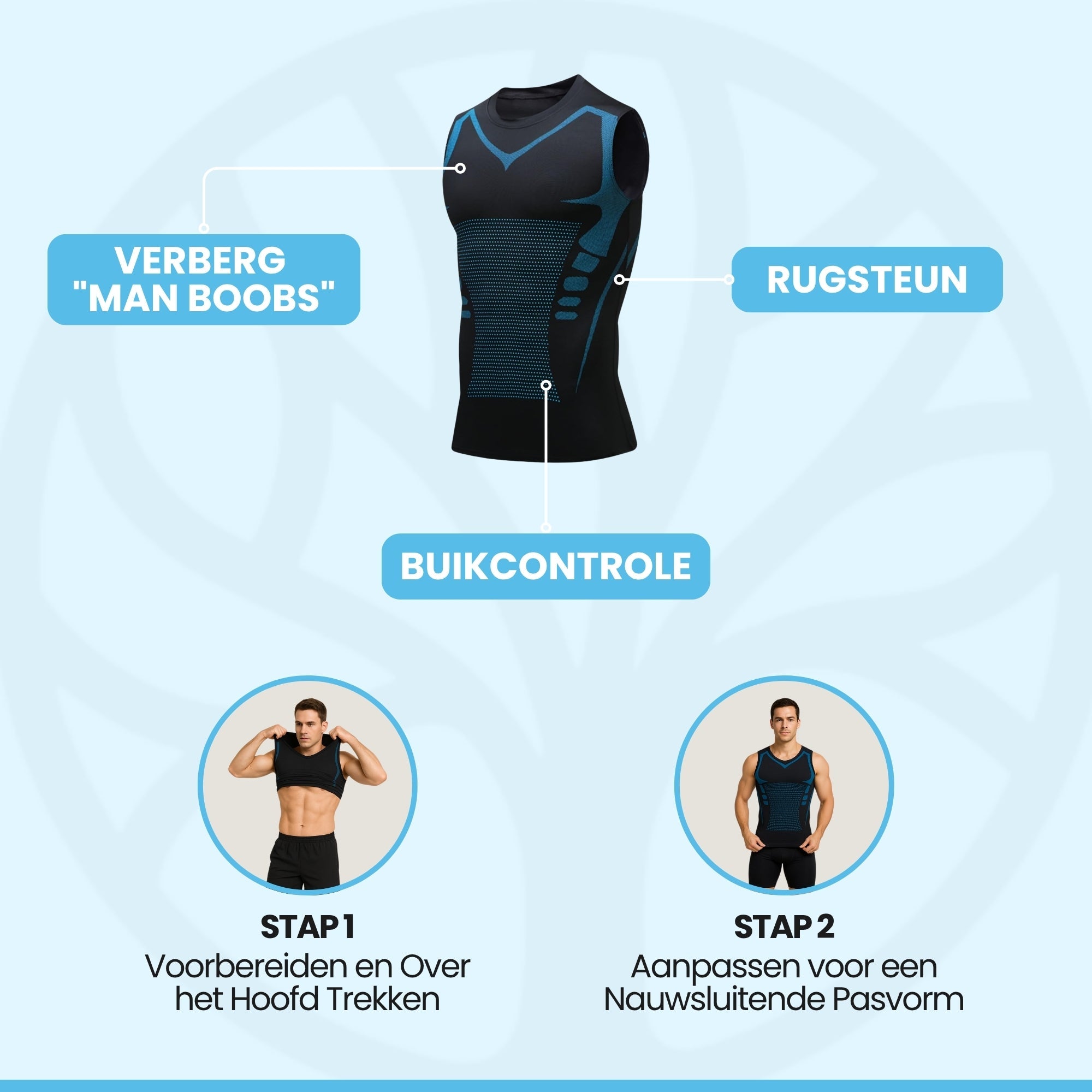 Vooraanzicht heren body shaper strak silhouet