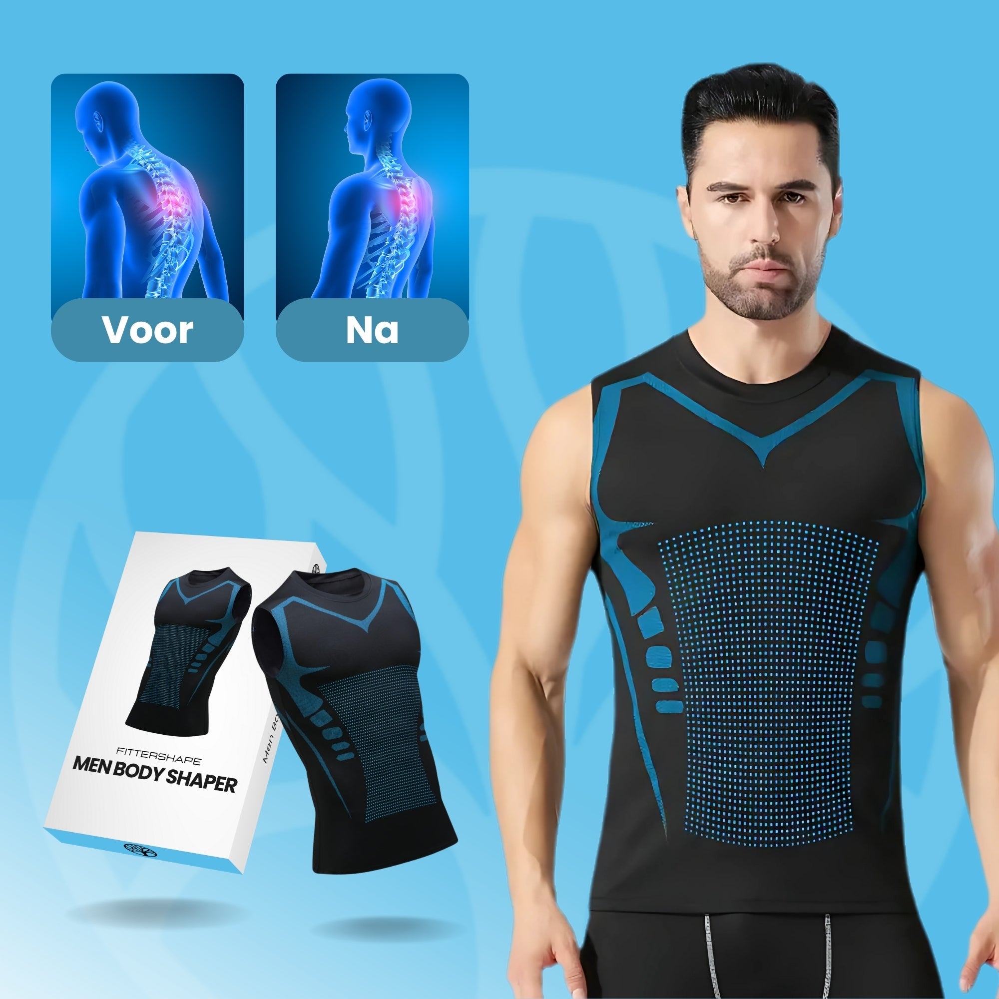 Heren body shaper voor rugondersteuning en houdingsverbetering