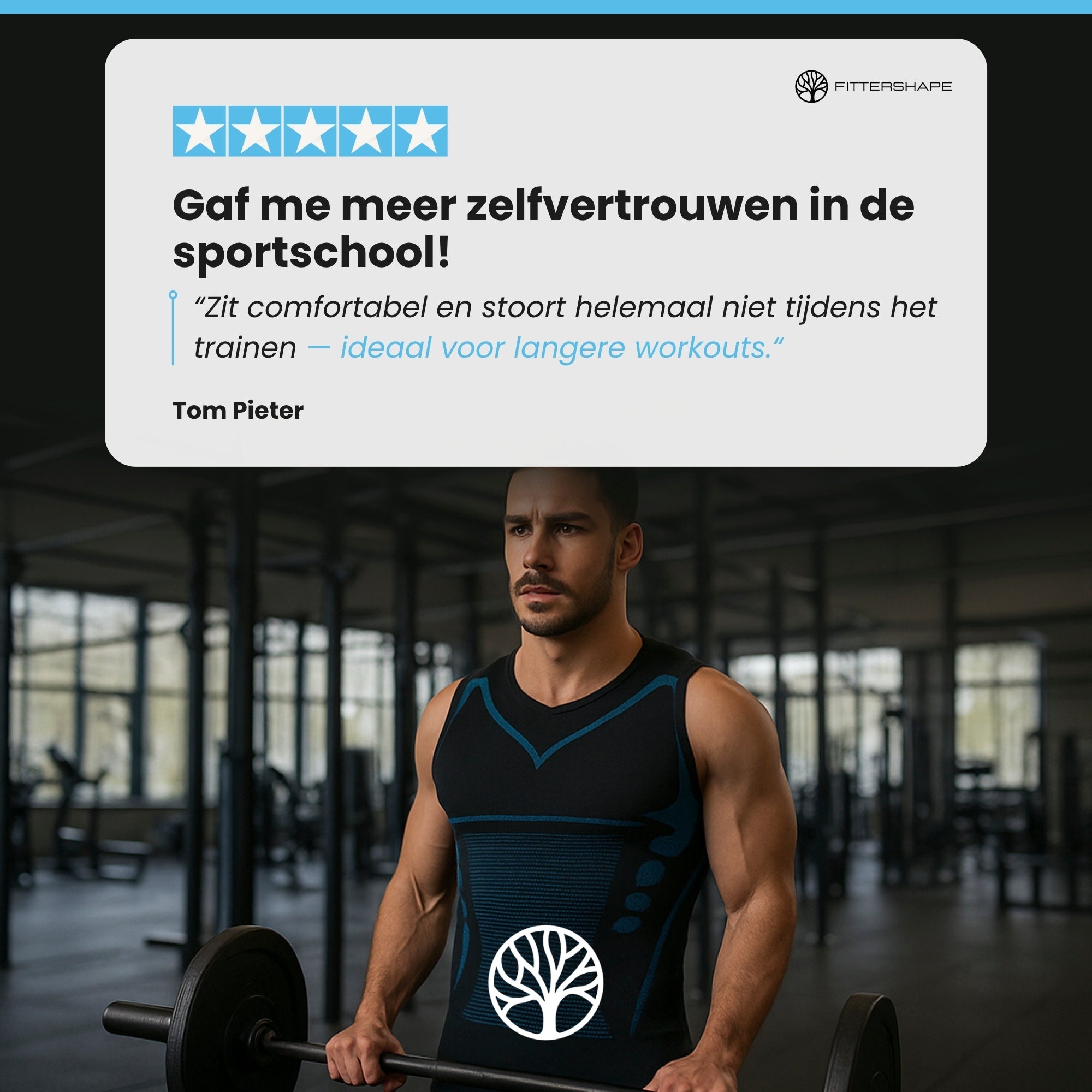 Heren body shaper gedragen onder overhemd kantoor